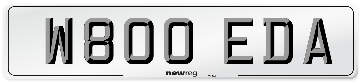W800 EDA Number Plate from New Reg